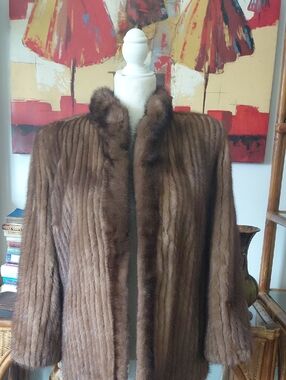 Saga Furs Brown Mink Fur Jacket S/M